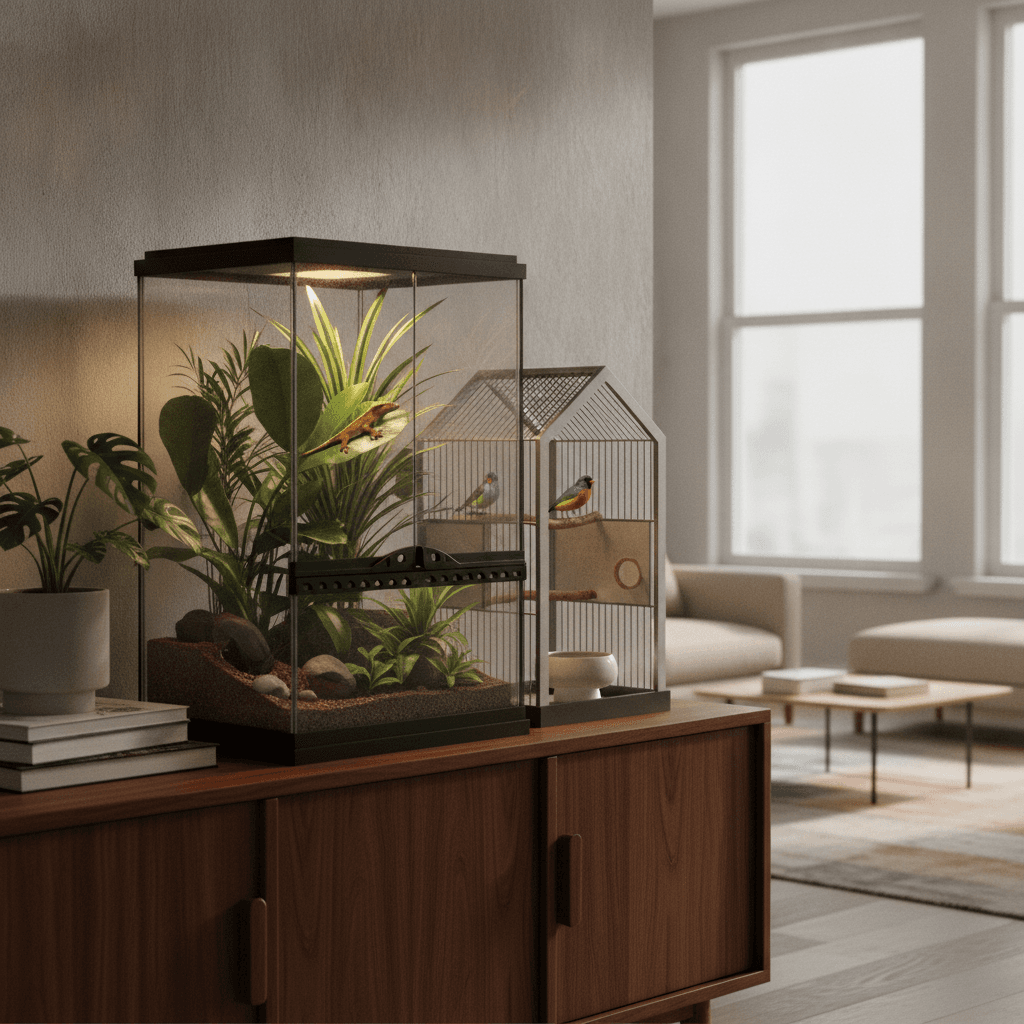Terrarium tropical aménagé