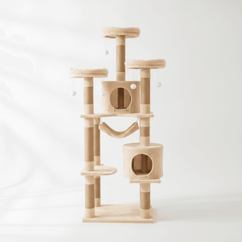 Arbre à Chat XXL 180cm — Multi-Niveaux Sisal & Peluche