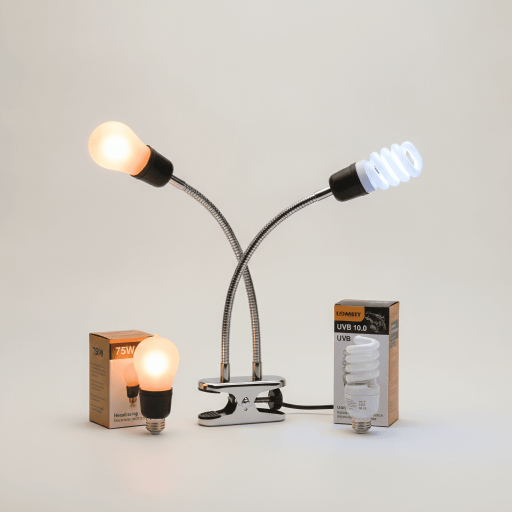 Kit Lampe Chauffante UVB — Support Pince Réglable