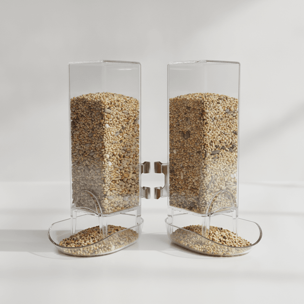 Mangeoires Anti-Gaspillage — Lot de 2 Transparentes - Image 1