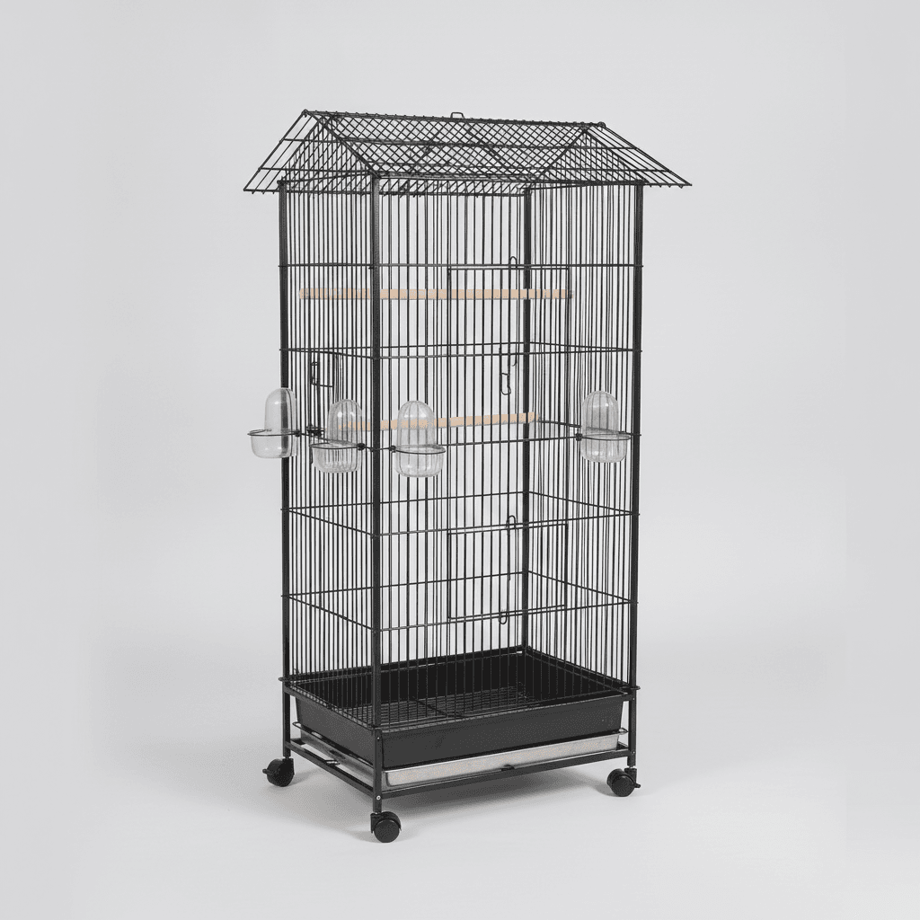 Volière sur Roulettes 156cm — Toit Ouvrant - Image 1